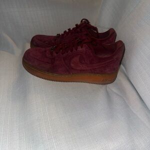 Burgundy Suede Casual Sneakers